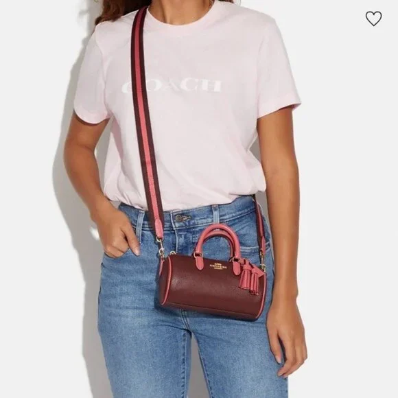 Coach Lacey Crossbody In Gold Wine Multi - Picture 12 of 12